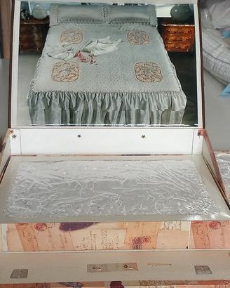 completo matrimoniale, copriletto + lenzuola raso