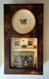 Orologio da parete in legno con Baker Shop