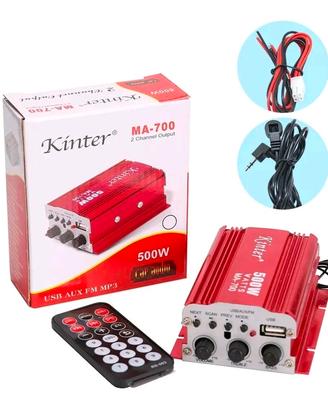 Amplificatore audio 12v casa auto barca 2 canali 