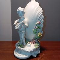 Antica Lampada Con Putto Tipo Capodimonte Dipinta 