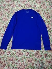 Maglia Tecnica Blu Adidas Maniche Lunghe Taglia L