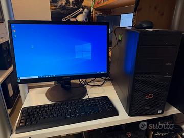 PC FISSO + MONITOR Intel Xeon E3-1226 16gb WIN 11
