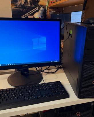 PC FISSO + MONITOR Intel Xeon E3-1226 16gb WIN 11