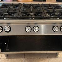 Piano cottura professionale a gas in acciaio inox