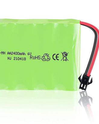 Batteria NiMH 6V 2400mAh con USB per Auto RC