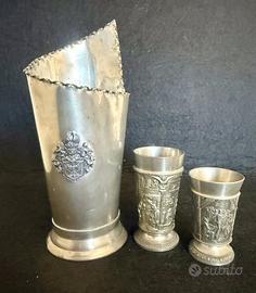 Antichi bicchieri in peltro