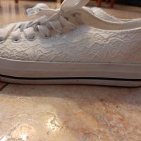 Scarpa tipo Superga in pizzo macramè tg.37