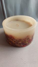 Candela profumata vintage artigianale fiori veri