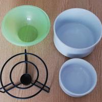 Scaldavivande a candela con ciotole ceramica