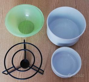 Scaldavivande a candela con ciotole ceramica