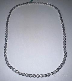 COLLANA IN ORO BIANCO 18kt. CON DIAMANTI NATURALI