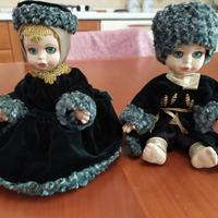 Coppia bambole porcellana Cleò Faenza, vestiti in