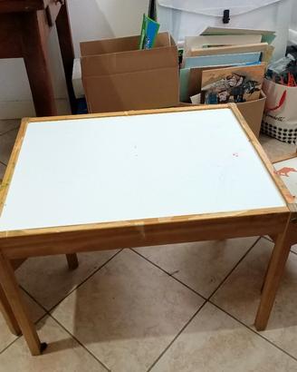 Tavolo ikea per bambini con 2 sedie, bianco/pino