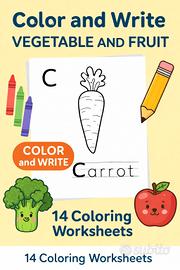 Libro per bambini - impara l'inglese colorando 