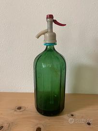 Seltz Sifone Vintage Bottiglia in Vetro Verde