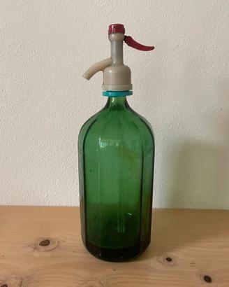 Seltz Sifone Vintage Bottiglia in Vetro Verde