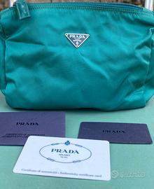Pochette Prada Vela Biliardo Originale con Cert