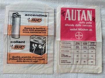 2 Buste Carta Pubblicitarie Anni 70 BIC e BAYER 