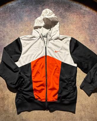 Nike felpa uomo L cappuccio grigio nero arancione
