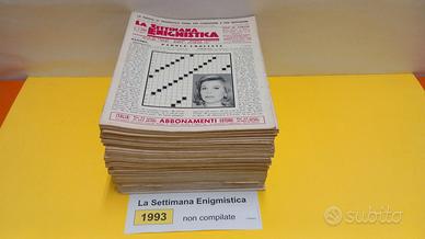 LA SETTIMANA ENIGMISTICA, anno 1993, NON compilati