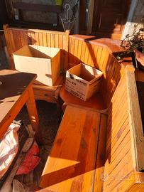 Cassapanca in legno set completo