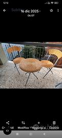 tavolo con sedie pieghevoli in RATTAM 