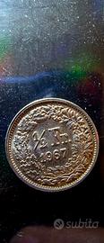 ½ Franco Svizzera 1967 B – Argento 835‰ 
