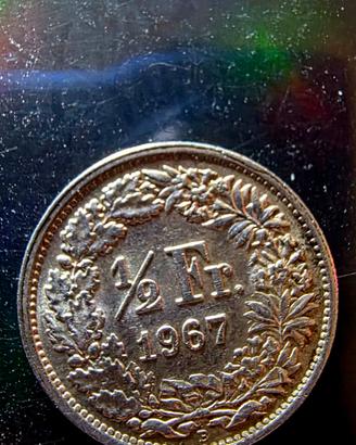 ½ Franco Svizzera 1967 B – Argento 835‰ 