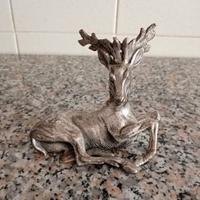 Statuetta Cervo Peltro Italy Mod.Dep.