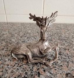 Statuetta Cervo Peltro Italy Mod.Dep.