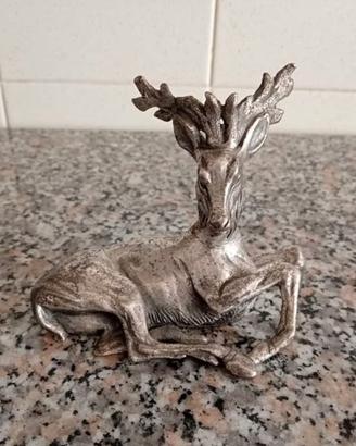 Statuetta Cervo Peltro Italy Mod.Dep.