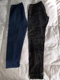 legging M/L con pizzo + legging fantasia omaggio