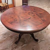 Tavolo rotondo con piano in radica diametro cm.120