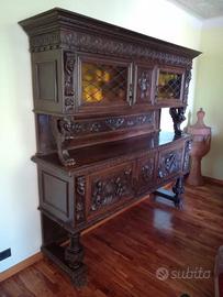 Credenza antica doppio corpo in pioppo l