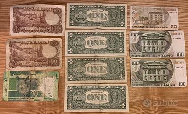 Monete estere carta e metallo