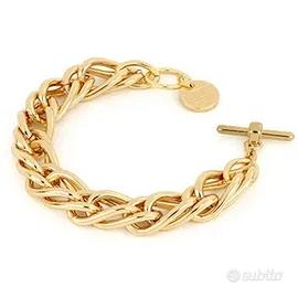 Bracciale Unoaerre bronzo dorato catena spiga 1865