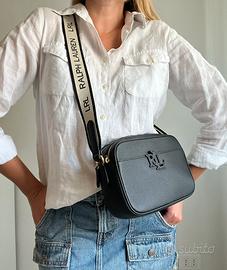 Borsa Ralph Lauren pelle nera con tracolla