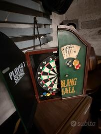 Tiro a segno freccette mobiletto vintage