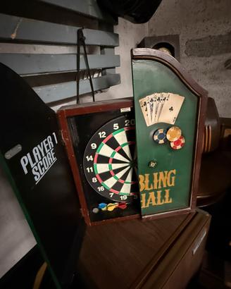 Tiro a segno freccette mobiletto vintage