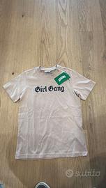T-shirt rosa antico Higgins "Girl Gang" 134/140