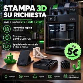 Stampa 3D su richiesta - invia STL/3MF
