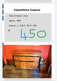 Cassettone antico in noce massiccio