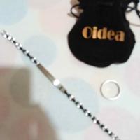 braccialetto inciso e anello swaroski 