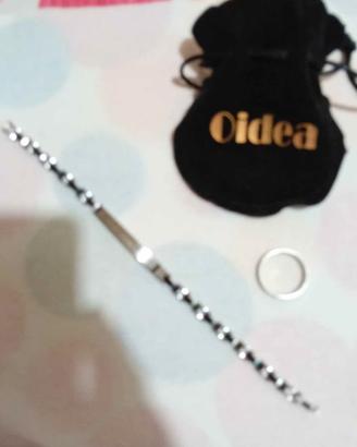 braccialetto inciso e anello swaroski 