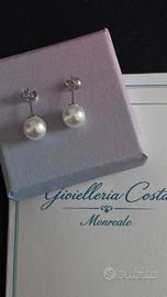 Orecchini con perle di Maiorca Ø 5 mm in argento 