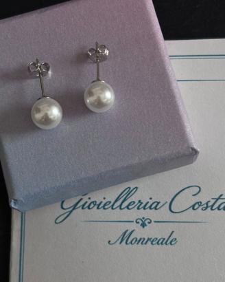 Orecchini con perle di Maiorca Ø 5 mm in argento 