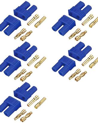 5 Paia Connettori EC2 Maschio Femmina Placcati Oro