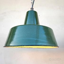 lampade industriali smaltate vintage