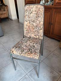 SEDIE sei Stile Berlino tessuto e metallo cromato