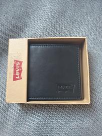 Portafoglio pelle nera Levis